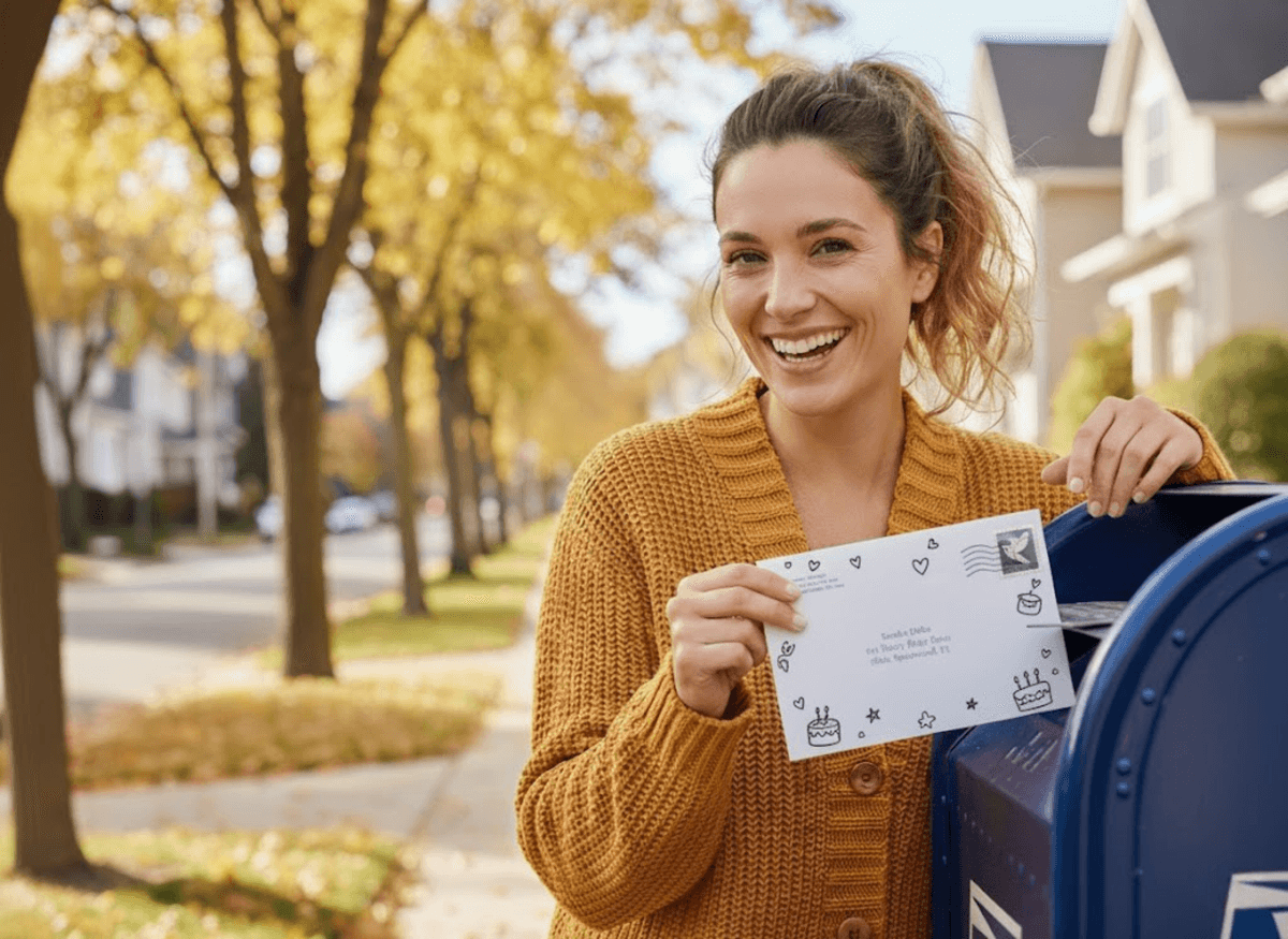 Complete birthday card kit - pre-addressed, stamped, and ready to send
